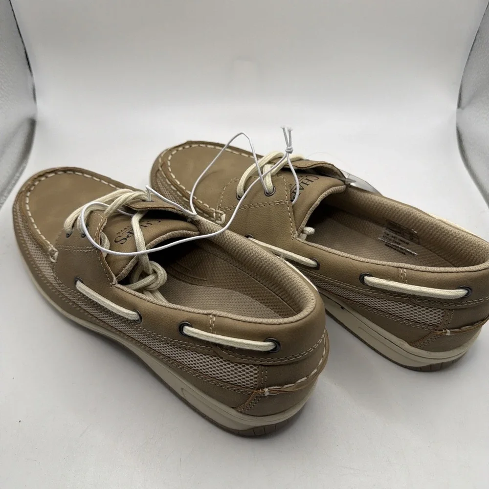 Chaps Women's Boat Shoes Tan Memory Foam Water-Repellant Flexible Outsole - 7.5